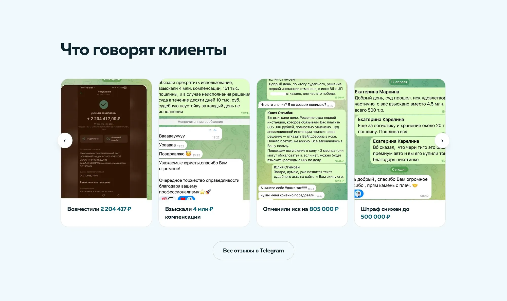 Отзывы клиентов